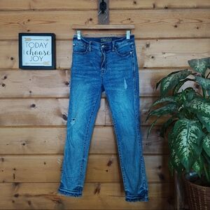 J.CREW Point Sur Hightower Straight Jean J7896 Stretch Raw High Distress 26 X26"